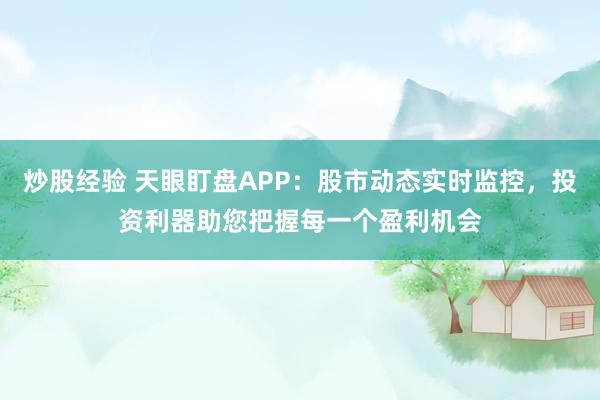 炒股经验 天眼盯盘APP：股市动态实时监控，投资利器助您把握每一个盈利机会