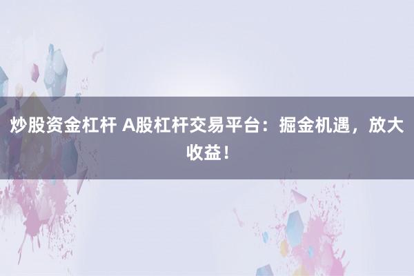 炒股资金杠杆 A股杠杆交易平台：掘金机遇，放大收益！