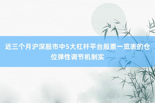 近三个月沪深股市中5大杠杆平台股票一览表的仓位弹性调节机制实
