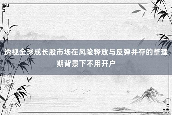 透视全球成长股市场在风险释放与反弹并存的整理期背景下不用开户