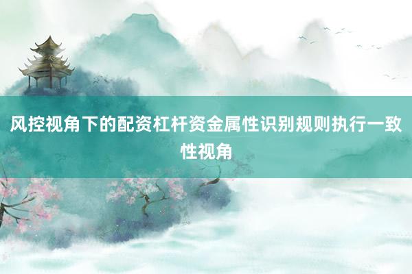 风控视角下的配资杠杆资金属性识别规则执行一致性视角