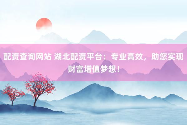 配资查询网站 湖北配资平台：专业高效，助您实现财富增值梦想！
